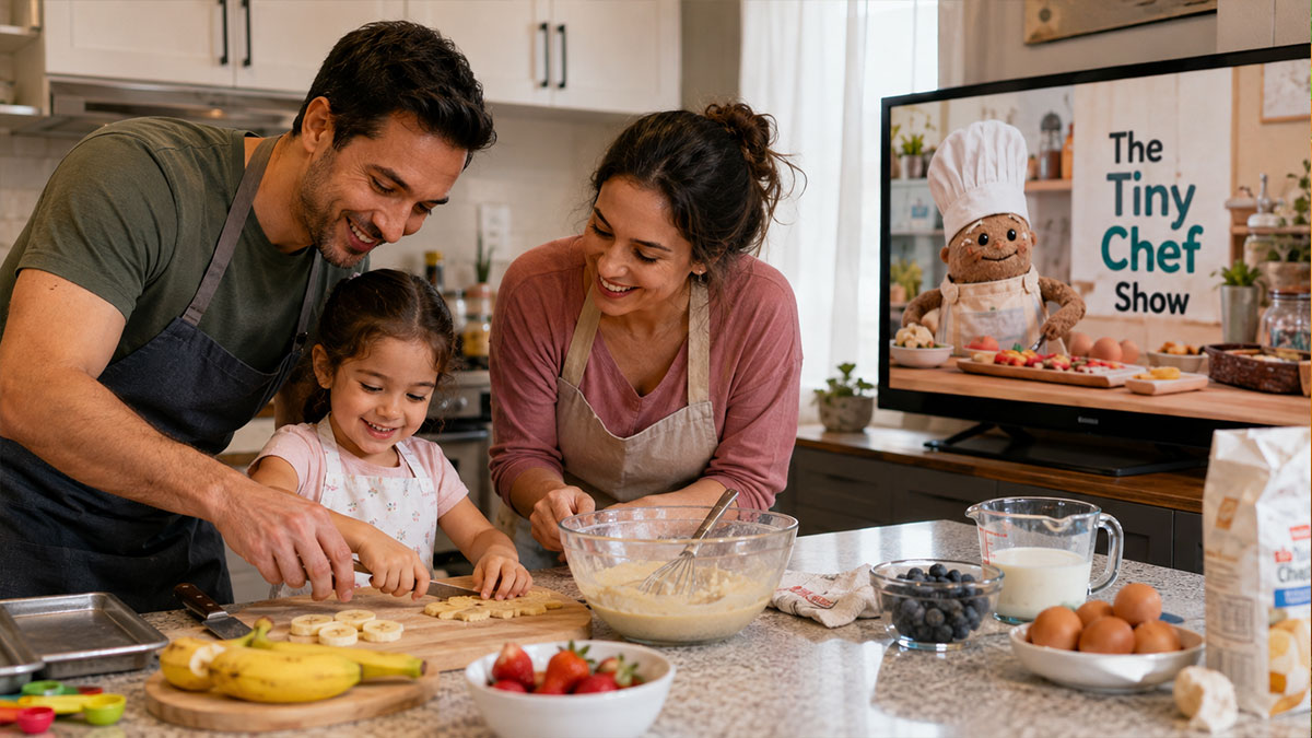 چگونه با کمک کارتون، آشپزی و زبان انگلیسی را به کودک آموزش دهیم؟