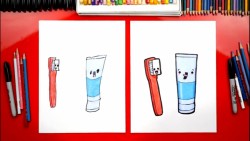 How To Draw A Toothbrush And Toothpaste