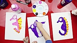 How To Finger Paint A Seahorse