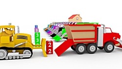 Learn colors and numbers with garbage truck and Dino