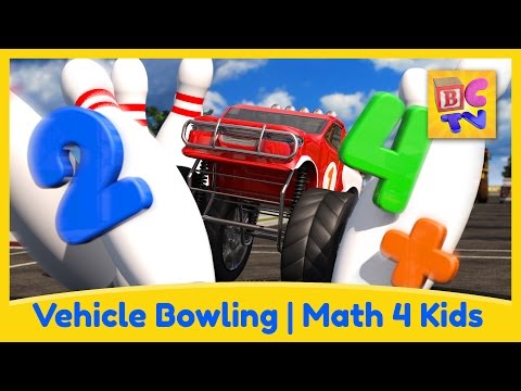 Vehicle Bowling Math - Learn Adding & Subtracting for Kids