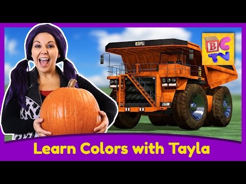 Learn Colors with Dump Trucks featuring Tea Time with Tayla