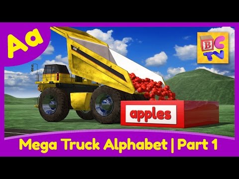 Mega Truck Alphabet Part 1 - Learn About the Letter A