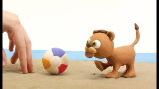 Lion playing soccer cartoon for children