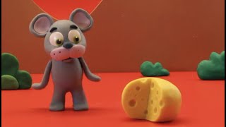 Cute mouse loves cheese