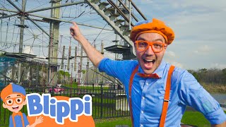 Blippi Visits An Outdoor Adventure Park