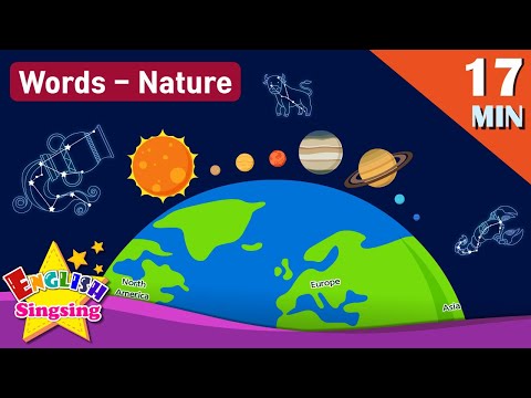 Kids vocabulary Theme Nature - Solar System, Geography, Zodiac Sign