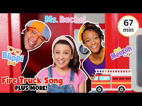 Blippi and Ms Rachel Fire Truck Song and Wheels on the Bus