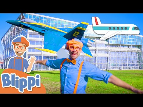 Blippi Explores Planes For Kids - Vehicles For Children