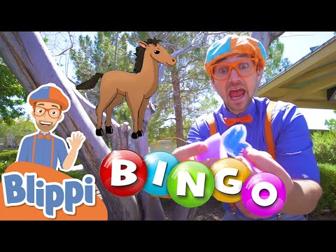 Playing BINGO With Blippi - Learning Farm Animals For Kids