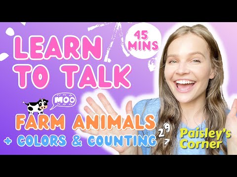 Learn to Talk with Farm Animals - Colors & Counting