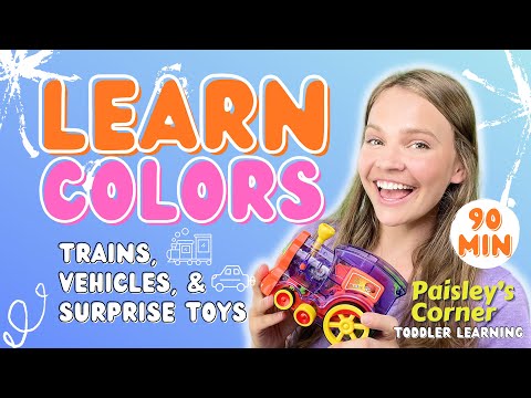 Learn Colors with Trains, Vehicles, and Surprise Toys