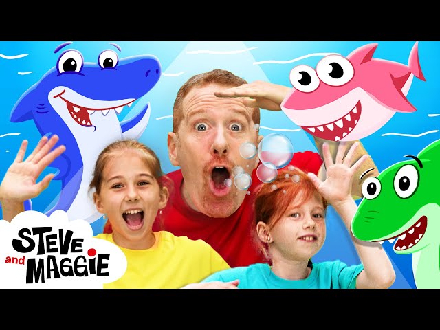 Baby Shark Finger Family Song for Kids with Steve and Maggie - Haunted House Go Away, Monsters Song