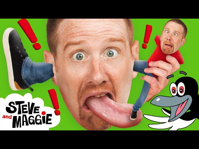 Body Parts Playground Hide and Seek for Kids with Steve and Maggie - Head Shoulders Knees and Toes