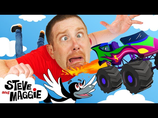 Best Monster Truck Story & More Toys from Steve and Maggie - Dinosaurs for Kids - Finger Family