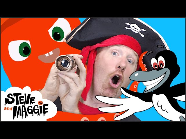Halloween Sea Monsters Pirate Story for Kids from Steve and Maggie - Finger Family - Trick or Treat
