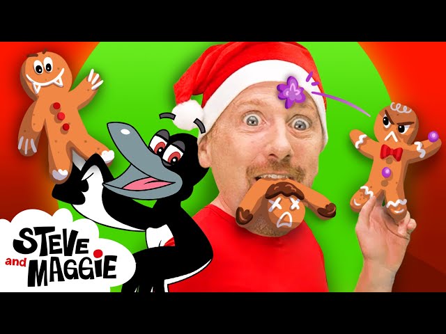 Christmas Surprise Story for Kids with Steve and Maggie - Toy Presents - Gingerbread Finger Family