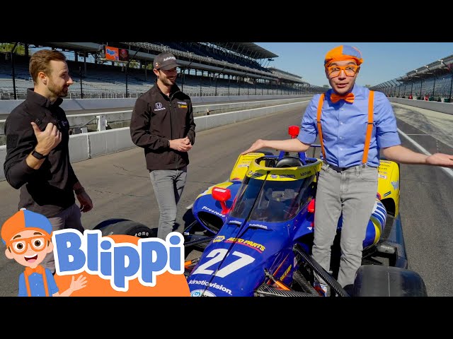 Blippi Explores Indy 500 Race Cars at the Motorway Speedway