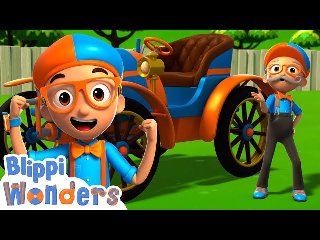 Blippi Time Travels & Explores The First Car - Blippi Wonders