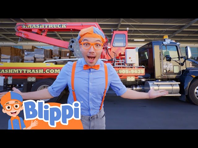 Blippi Learns About Garbage Truck Vehicles