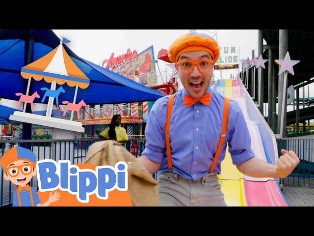 Blippi Rides Roller Coasters At The Fun Spot Theme Park