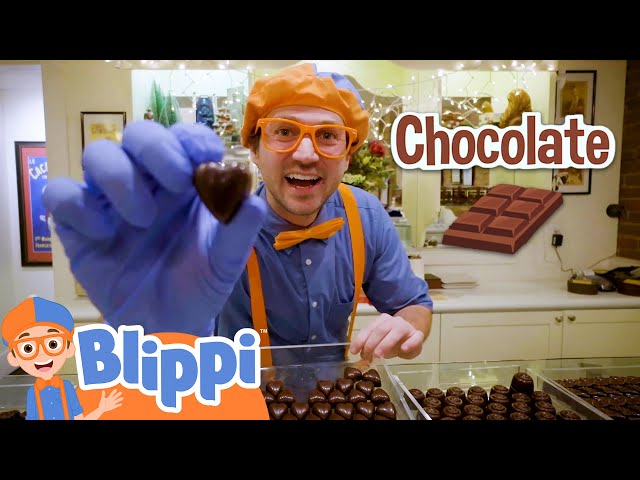 Blippi Makes Candy At The Chocolate Shop