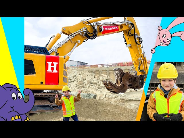 Moritz und die Maschinen Auf der Baustelle mit Bagger