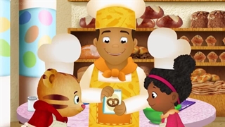 S05E12B-Daniel and Miss Elaina Bake Pretzels