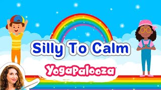 Silly to Calm Quick kids yoga movement break complete with dancing and breathing