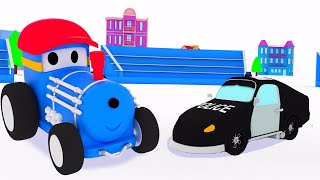 The Police Car Learn with Ted The Train Ethan the Dump Truck and Dino the dinosaur
